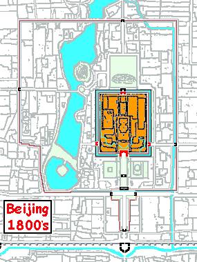 Maps of Beijing in 1800s and today