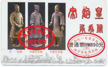 Ticket to the Terracotta Warrior Pits